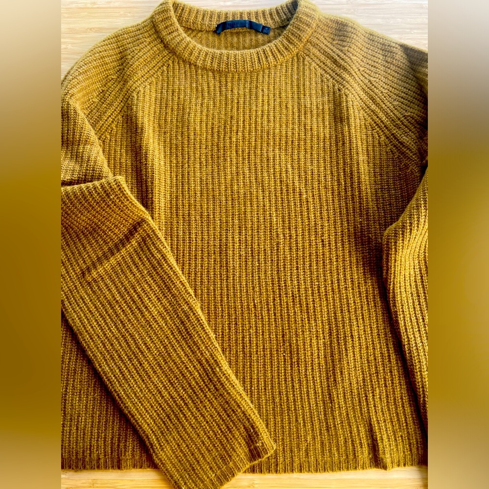 Jenni Kayne Cashmere Fisherman Sweater Ochre Medium